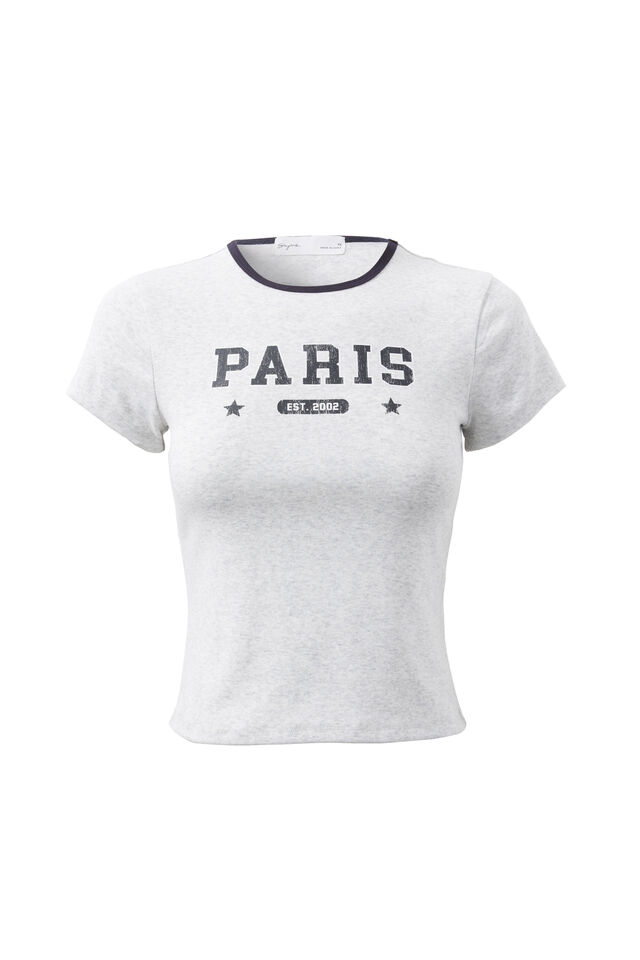 Harlow Graphic T Shirt, SNOW MARLE/PARIS 2002