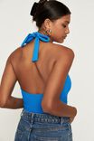 Rosie Wrap Halter Bodysuit, PEACOCK BLUE
