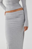 Soft Ruched Split Maxi Skirt, GREY MARLE - alternate image 5