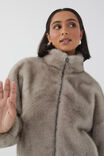 Brooke Cropped Faux Fur Jacket, GREY - alternate image 4