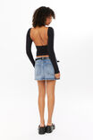 Ivy Backless Long Sleeve Top, BLACK - alternate image 5