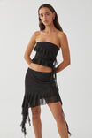 Giselle Asymmetric Mesh Skirt, BLACK - alternate image 1