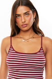 Becky Rib Tank, DARK PLUM/WHITE STRIPE - alternate image 4