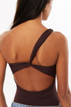 Luxe Jessica One Shoulder Bodysuit, CHOC CHERRY - alternate image 5