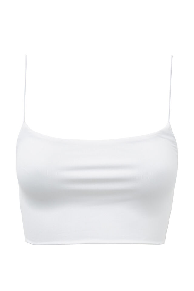 Luxe Ultra Crop Cami, WHITE