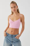 Luxe Cropped V Neck Cami, PINK WHIP - alternate image 1