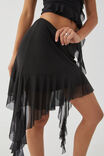 Giselle Asymmetric Mesh Skirt, BLACK - alternate image 2
