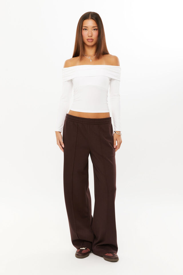 Elyse Sporty Pull On Pant, DEEP CHOC/ROSETTE PINK