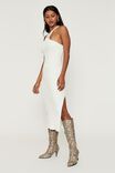 Issey Asymmetrical Midi Dress, WHITE
