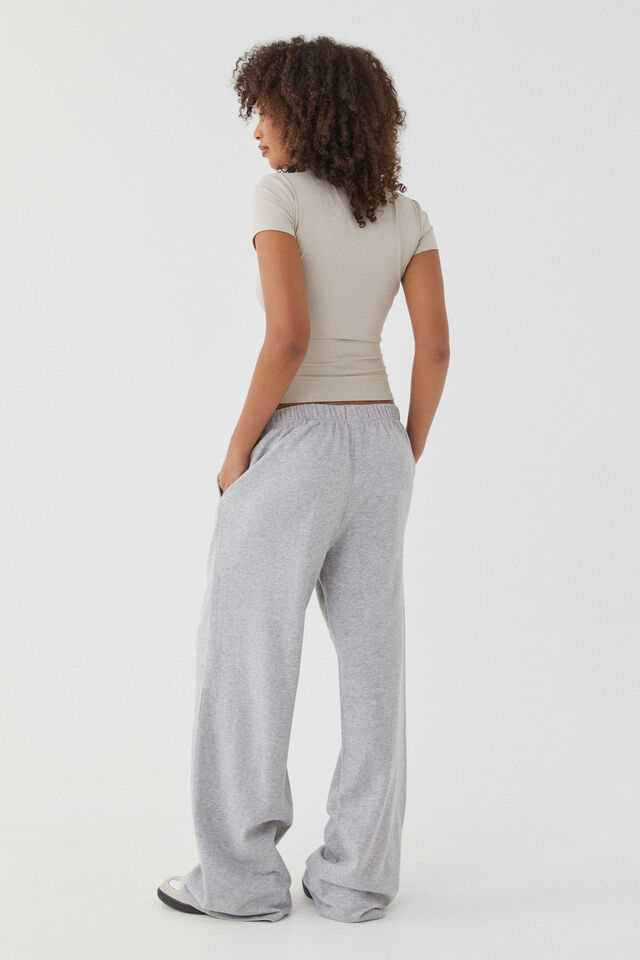 Relaxed Wide Leg Track Pant, SILVER GREY MARLE