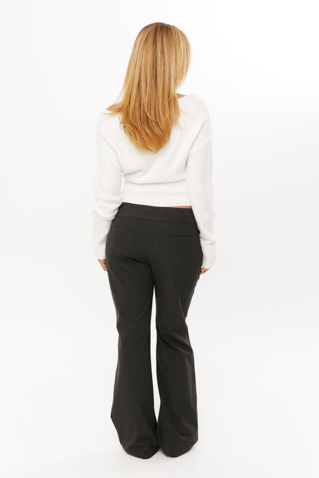 Tessa Tailored Bootleg Pant, DARK SMOKE MARLE