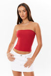 Soft Longline Tube Top, LIPSTICK RED - alternate image 1