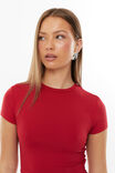 Luxe Longline Tee, LIPSTICK RED - alternate image 4