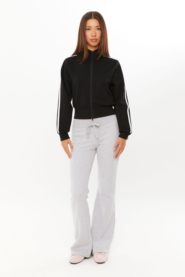 Elyse Sporty Zip Through Jacket, BLACK/WHITE
