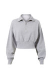 Kelly Quarter Zip Jumper, SILVER GREY MARLE - alternate image 6