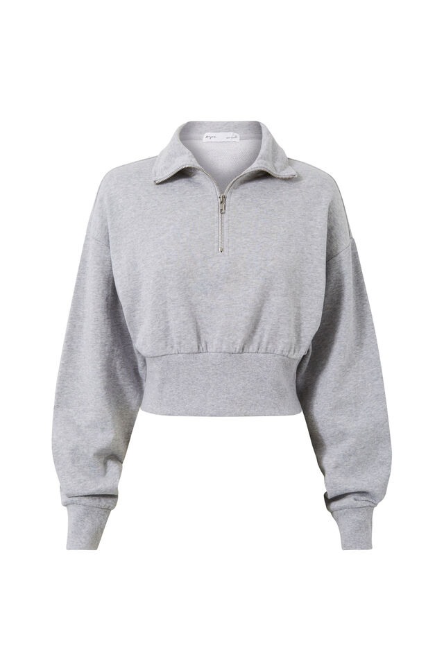 Kelly Quarter Zip Jumper, SILVER GREY MARLE