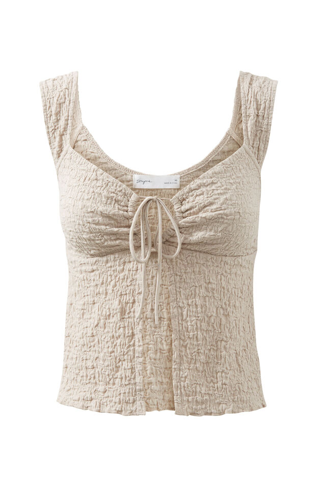 Sadie Tie Front Top, ICED LATTE