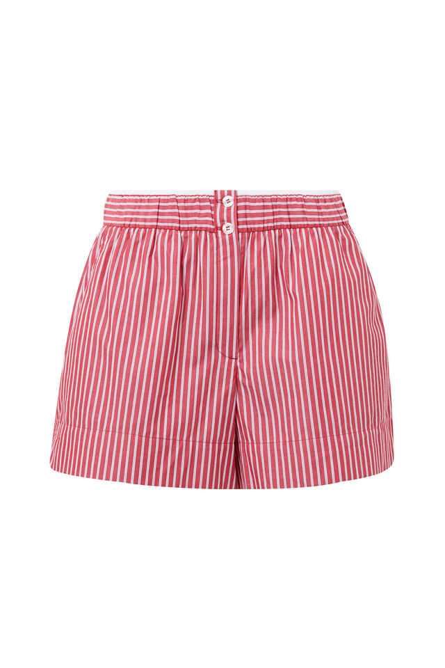 Perri Pull On Short, WASHED RED/WHITE STRIPE