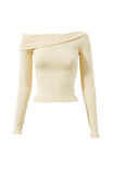 Immy Fold Back Knit Top, BUTTER CREAM - alternate image 6