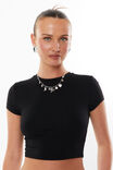 Luxe Cropped Short Sleeve Top, BLACK - alternate image 4