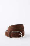 Savannah Faux Suede Belt, CHOC/SILVER - alternate image 1