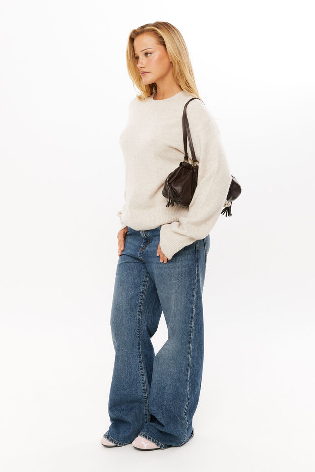 Romee Crew Neck Knit Jumper, TAUPE MARLE