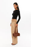 Immy Fold Back Knit Top, BLACK - alternate image 5