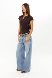 Lexy Rib Button Through Tee, DEEP CHOC - alternate image 5