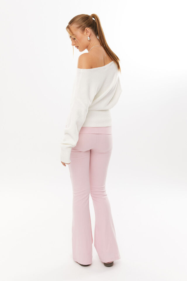 Fold Back Flare Pant, ROSETTE PINK