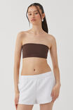 Luxe Cropped Bandeau, ESPRESSO BROWN - alternate image 2