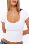 Giselle Scoop Neck Tee, WHITE - alternate image 4
