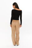 Immy Fold Back Knit Top, BLACK - alternate image 3