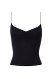 Soft Ruched Cami, BLACK - alternate image 6