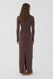 Soft Long Sleeve Maxi Dress, ESPRESSO BROWN - alternate image 3