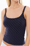 Kiki Scoop Neck Tank, MICRO HEART NAVY - alternate image 4