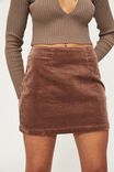 Polly Cord Mini Skirt, CHOC MALT