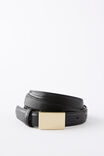 Sloane Plate Buckle Belt, BLACK/GOLD - alternate image 1