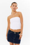 Luxe Ruched Bandeau, WHITE - alternate image 1
