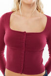Sofi Square Neck Cardi, WILD BERRY - alternate image 4