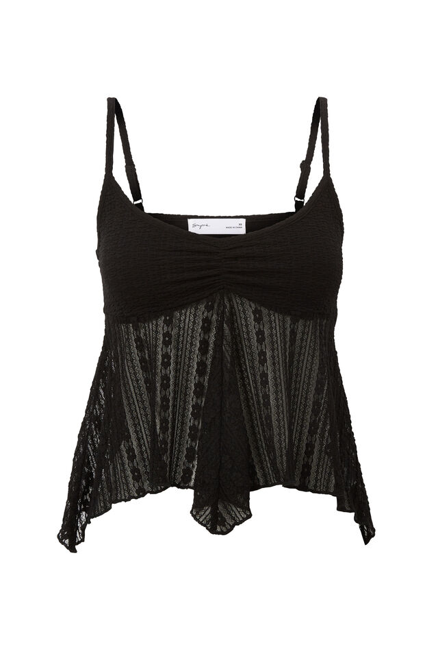 Nellie Textured Cami, BLACK