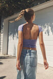 Luxe Short Sleeve Backless Tee, CLOUDY LILAC - alternate image 2