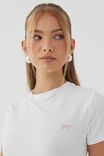 Embroidered Bow Fitted Tee, WHITE/BOW - alternate image 2