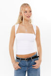 Alora Ruched Top, WHITE - alternate image 1