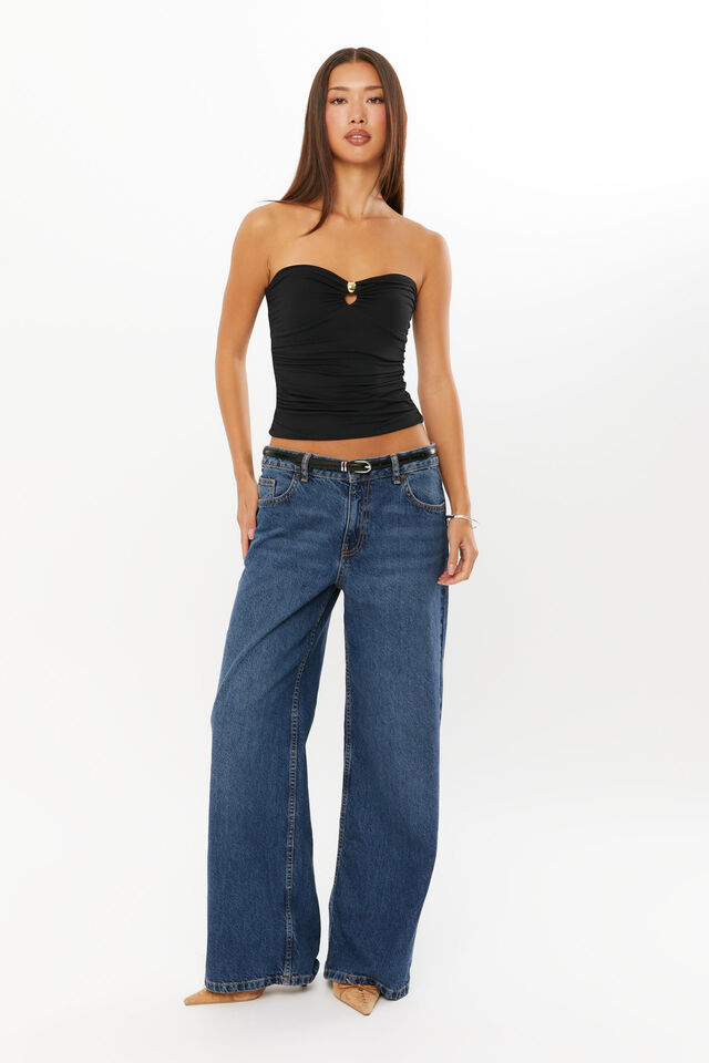 Super Smooth Wilma Tube Top, BLACK