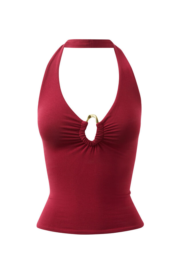 Soft Andi Halter Top, CHERRY RIPE