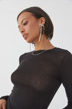 Margot Knit Long Sleeve Top, BLACK - alternate image 4