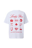 Oversized Graphic Tee, WHITE/LUCKY YOU - alternate image 7
