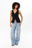 Taylor Longline Vest, BLACK - alternate image 1