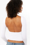 Ivy Backless Long Sleeve Top, WHITE - alternate image 3