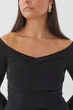 Rebecca Long Sleeve Top, BLACK - alternate image 4